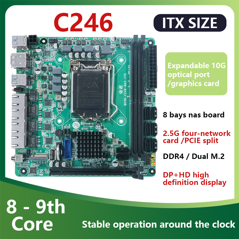 Nas Motherboard 8 Sata Mini Itx - Carte mère NAS C246 ITX compatible
