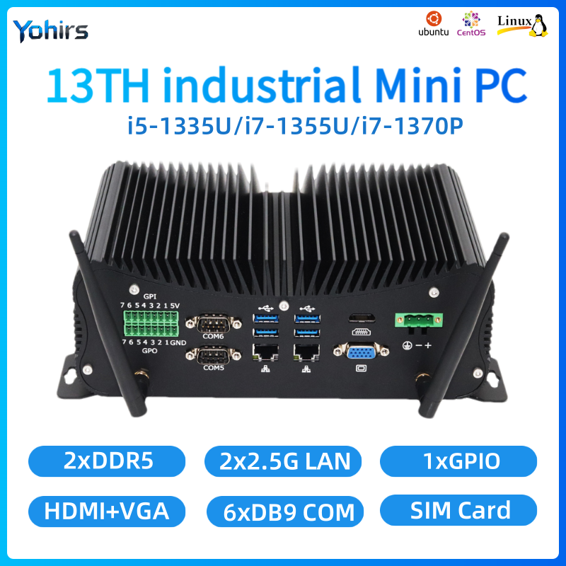 Fanless Industrial Pc Rs485 Core I7 - 13ème Mini PC industriel sans ventilateur