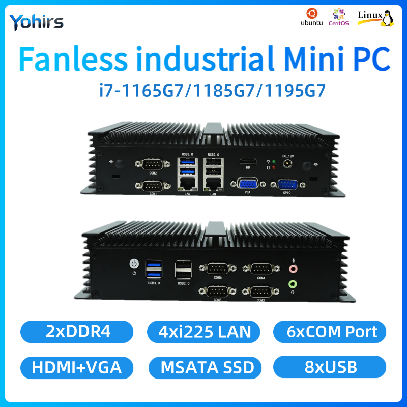 Fanless Industrial Pc Rs485 Core I7 - PC intégré sans ventilateur Intel Core
