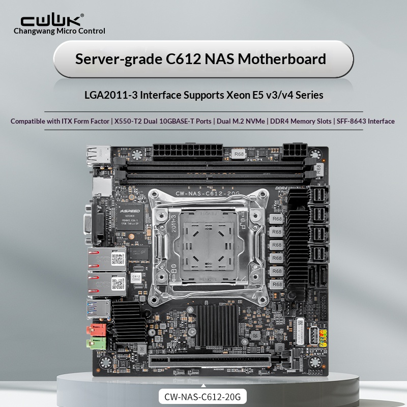 Carte mère C612 LGA 2011-3 Xeo - Nas Motherboard 8 Sata Mini Itx avis et prix