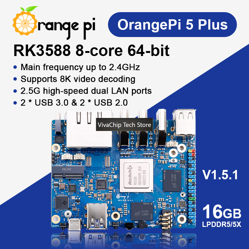 Module PCIE VivaChip TechOrang - Orange Pi 5 Plus 16Gb avis et prix