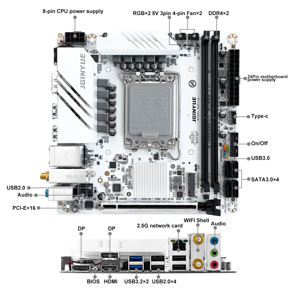 Carte mère JGINYUE B760 LGA 17 - Lga1700 Itx Motherboard Ddr5 avis et prix
