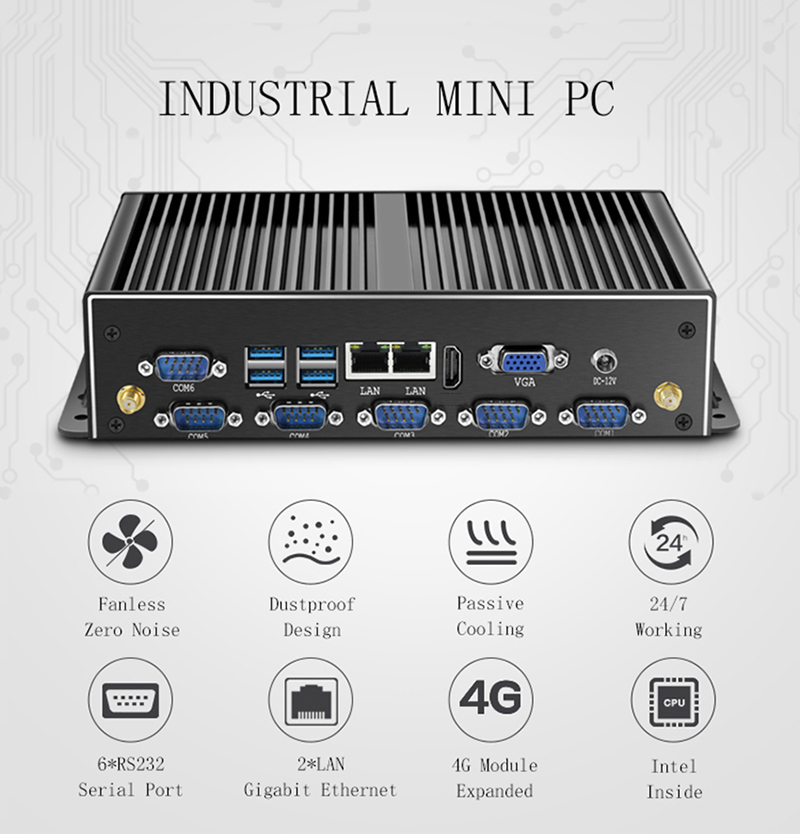 Mini PC industriel sans ventil - Fanless Industrial Pc Rs485 Core I7 avis et prix